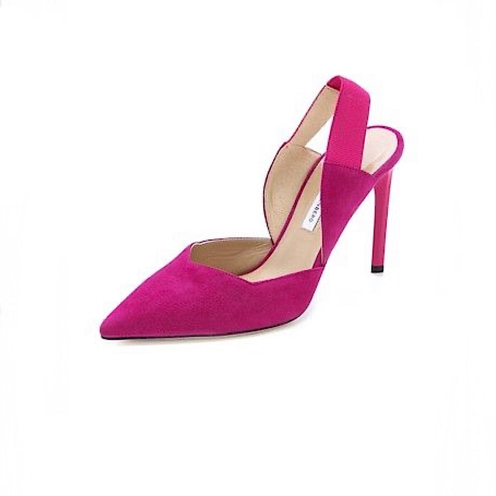 Diane von Furstenberg Blaire Jazzberry Stiletto Pointed Toe Slingback Heels 7.5